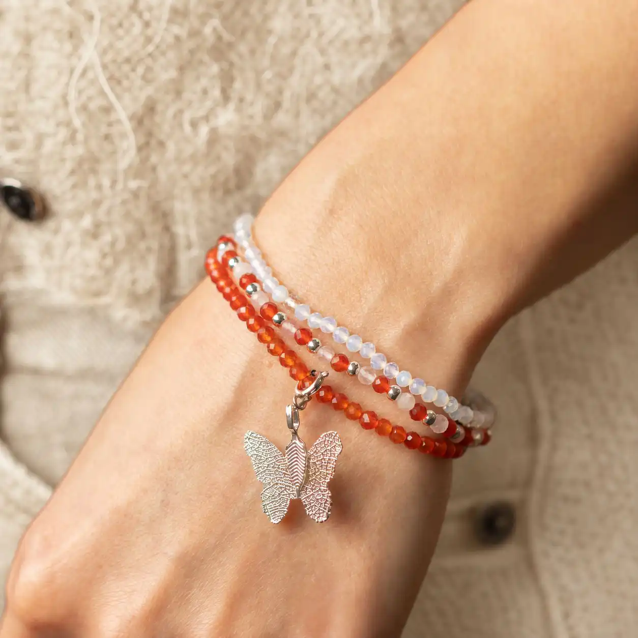 Nymph Spirit Gemstone Bracelet Set - Blood Moon
