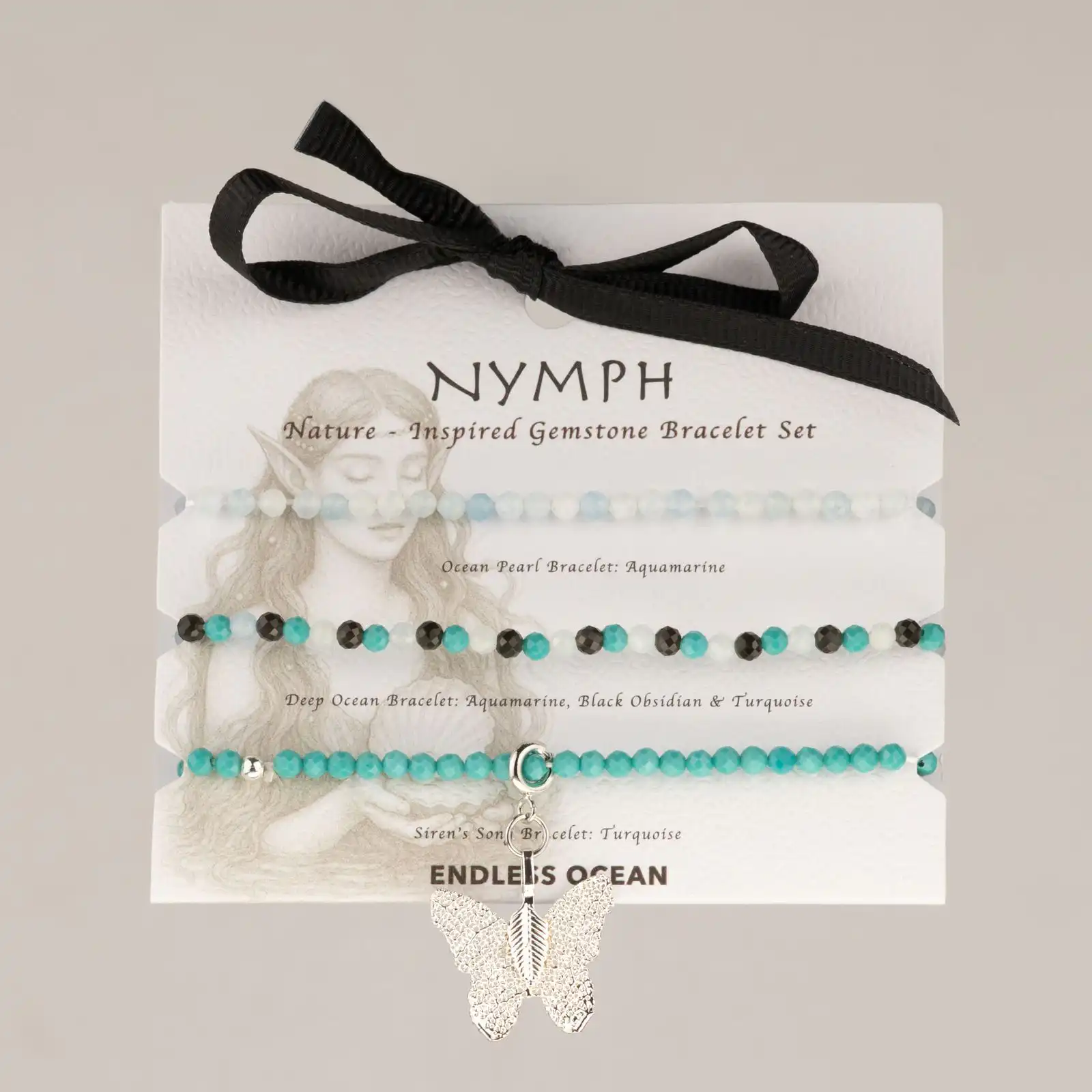 Nymph Spirit Gemstone Bracelet Set - Endless Ocean