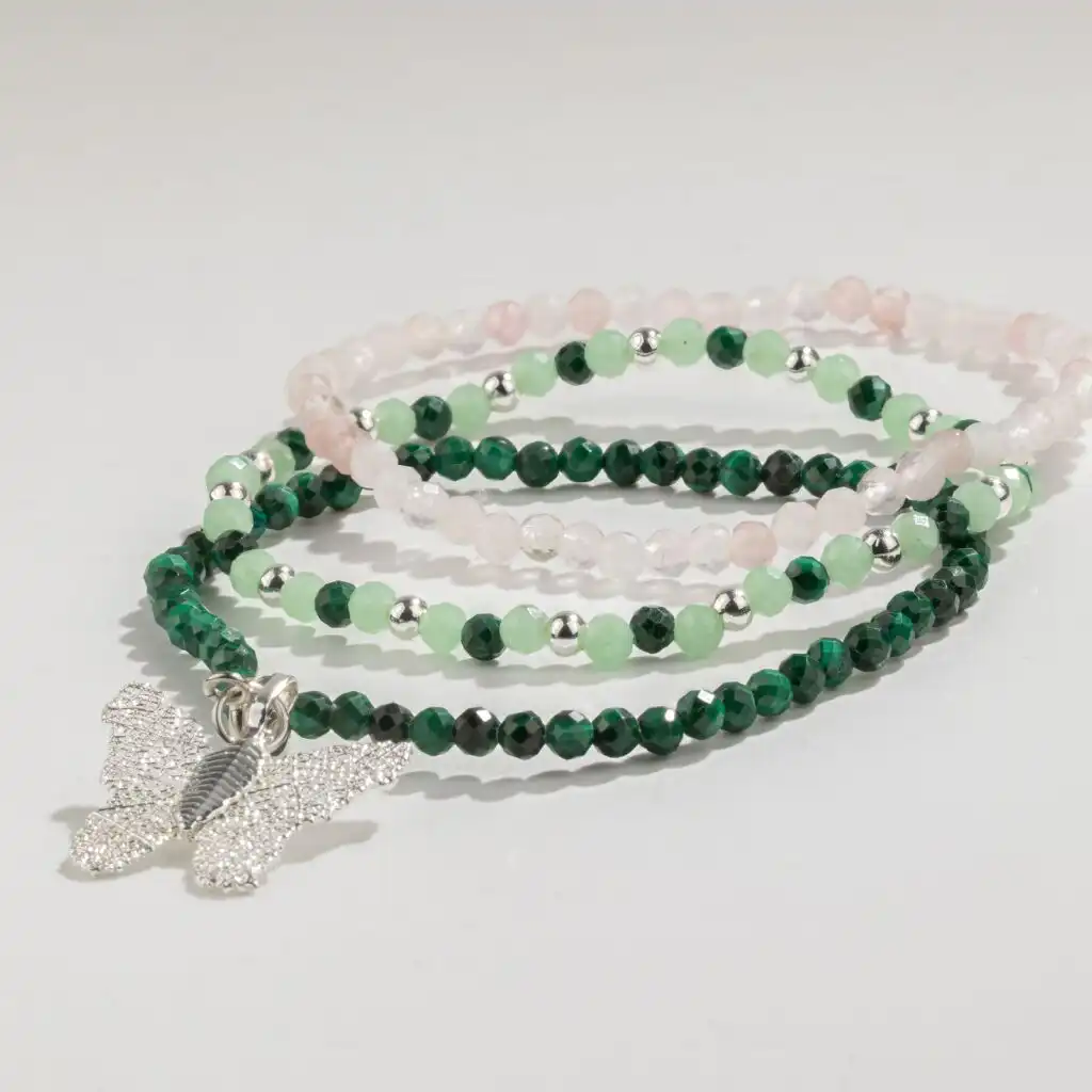 Nymph Spirit Gemstone Bracelet Set - Forest Spirit