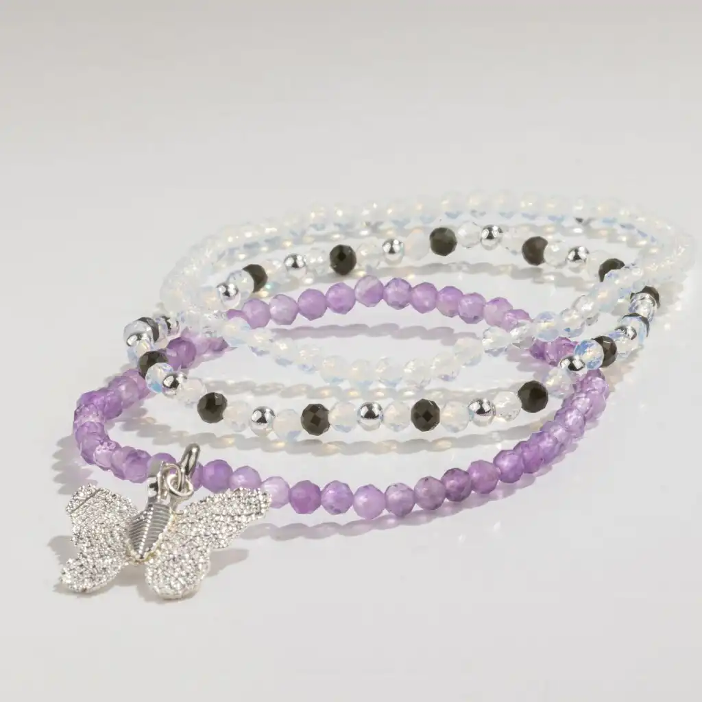Nymph Spirit Gemstone Bracelet Set - Full Moon
