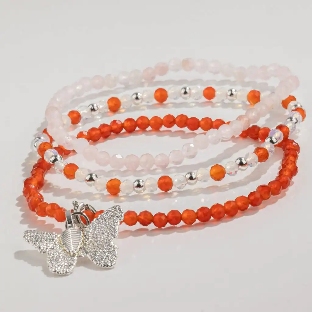 Nymph Spirit Gemstone Bracelet Set - Love & Flame
