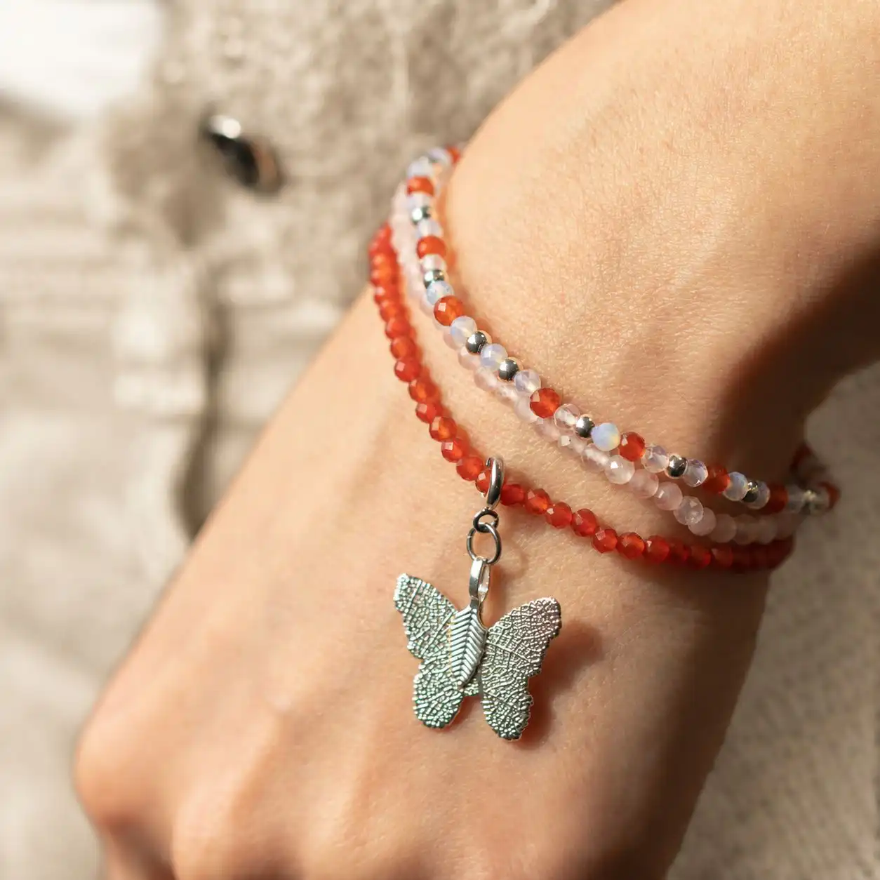 Nymph Spirit Gemstone Bracelet Set - Love & Flame