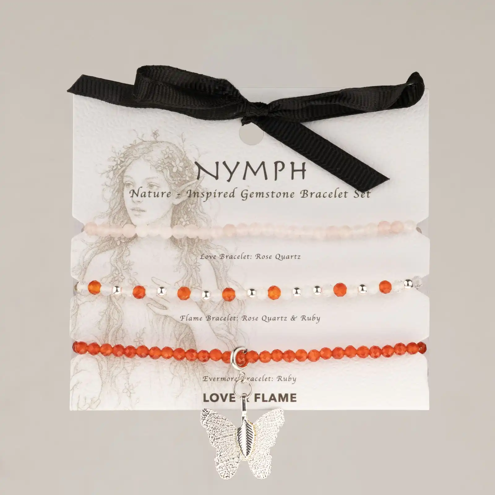 Nymph Spirit Gemstone Bracelet Set - Love & Flame