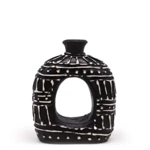 Oval Donut Shaped Vase – Chocolate 18cm | www.artisangoods.co.uk 3