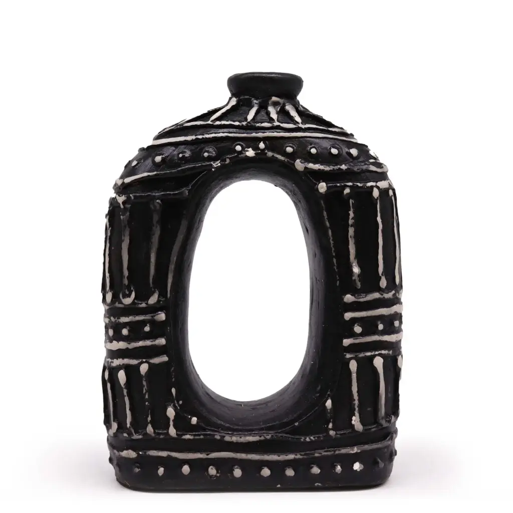 Oval Donut Shaped Vase – Chocolate 23cm | www.artisangoods.co.uk 4