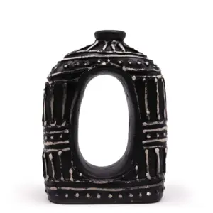 Oval Donut Shaped Vase – Chocolate 23cm | www.artisangoods.co.uk 4