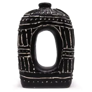 Oval Donut Shaped Vase – Chocolate 30cm | www.artisangoods.co.uk 3