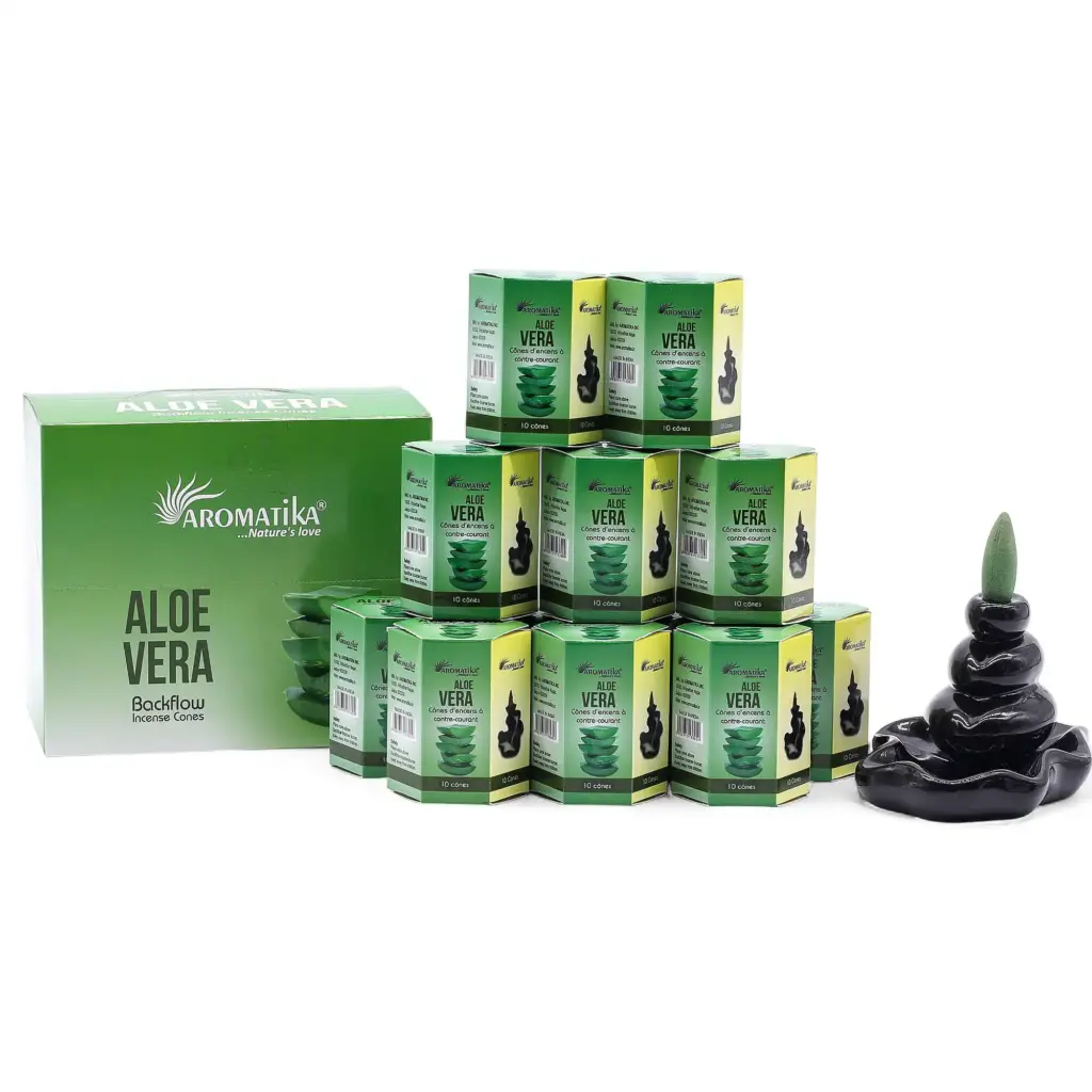 Pack of 10 Masala Backflow Incense – Aloe Vera | www.artisangoods.co.uk