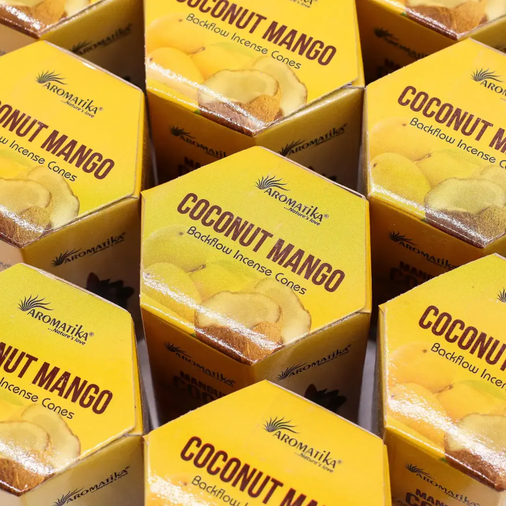 Pack of 10 Masala Backflow Incense – Coconut & Mango | www.artisangoods.co.uk 6 Pack of 10 Masala Backflow Incense – Coconut & Mango | www.artisangoods.co.uk 6
