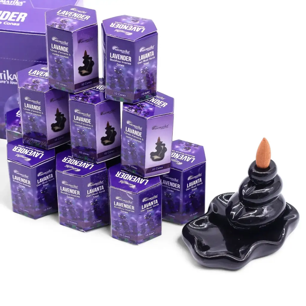 Pack of 10 Masala Backflow Incense – Lavender | www.artisangoods.co.uk