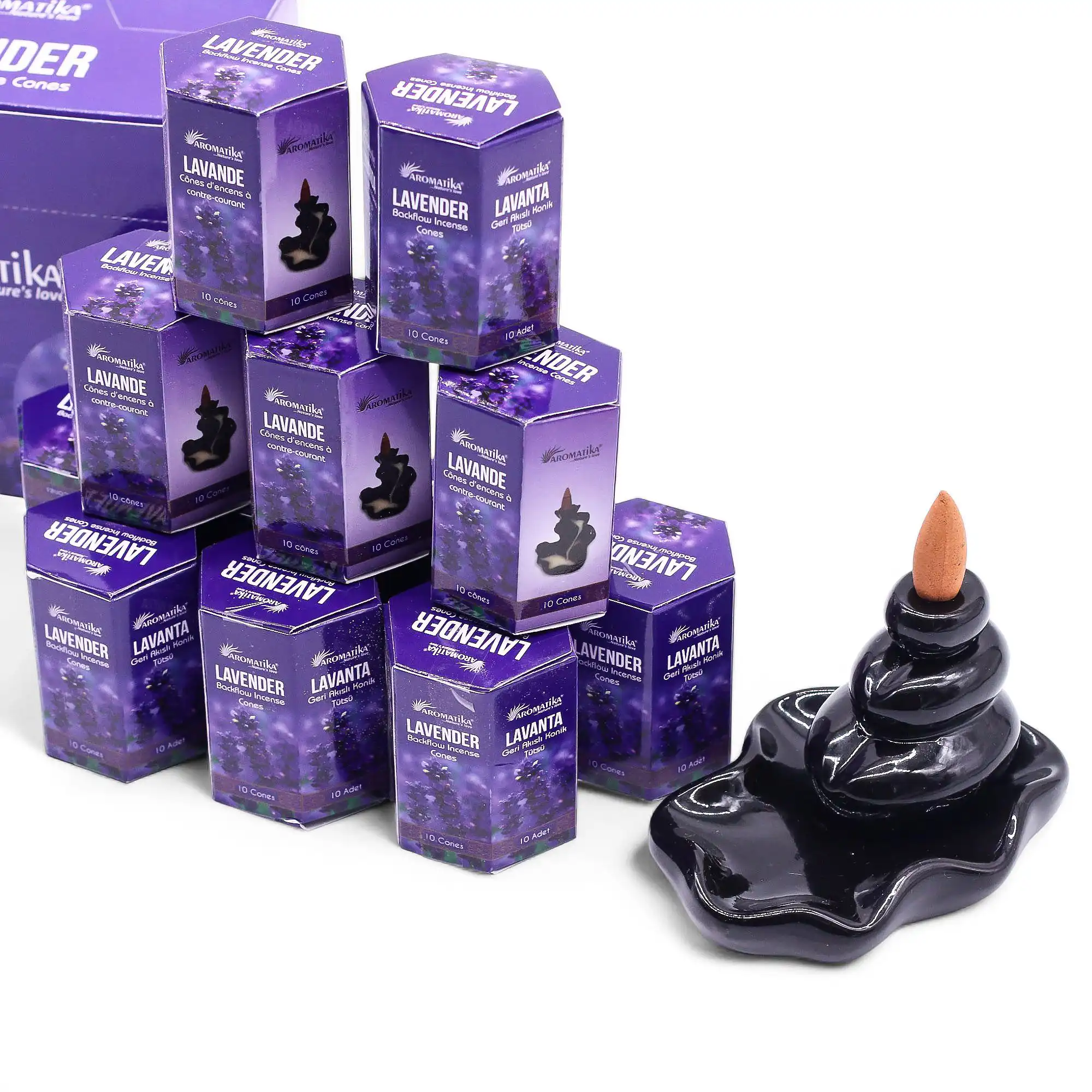 Pack of 10 Masala Backflow Incense – Lavender | www.artisangoods.co.uk 2 Pack of 10 Masala Backflow Incense – Lavender | www.artisangoods.co.uk 1