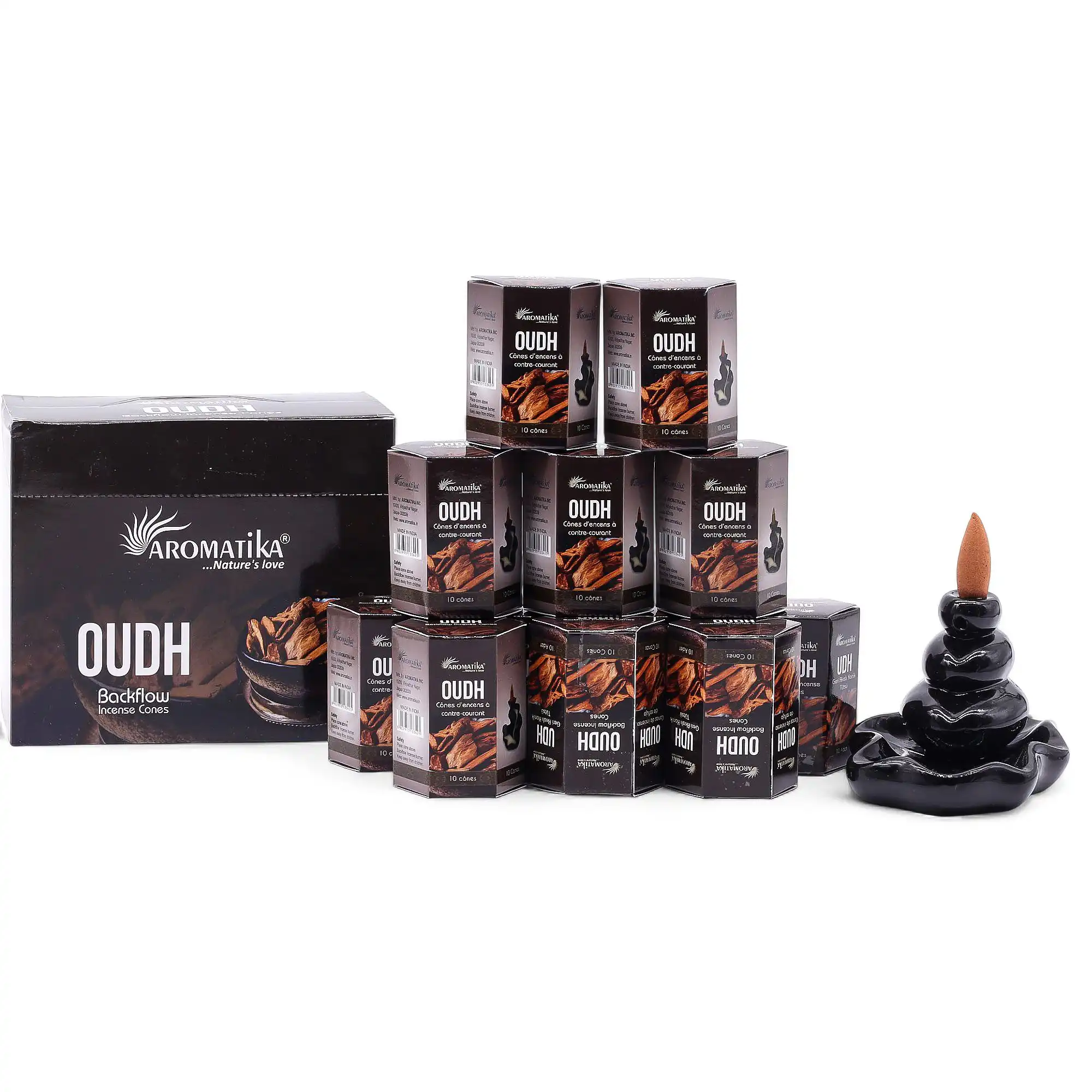 Pack of 10 Masala Backflow Incense – Oudh | www.artisangoods.co.uk 4 Pack of 10 Masala Backflow Incense – Oudh | www.artisangoods.co.uk 3