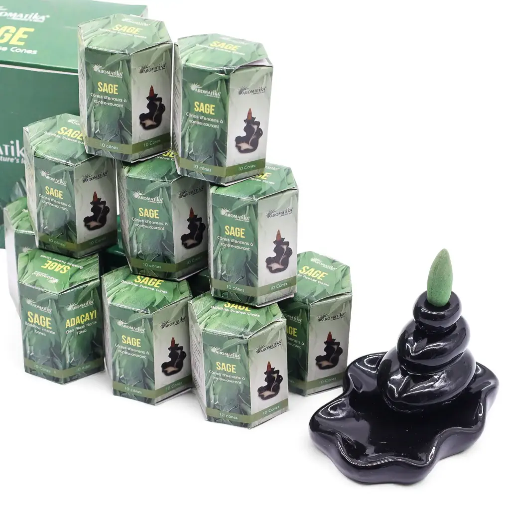 Pack of 10 Masala Backflow Incense – Sage | www.artisangoods.co.uk 2 Pack of 10 Masala Backflow Incense – Sage | www.artisangoods.co.uk 2