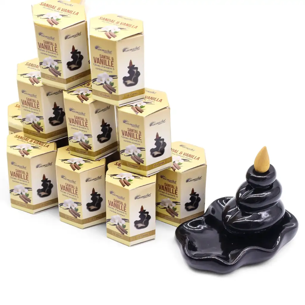 Pack of 10 Masala Backflow Incense – Sandalwood & Vanilla | www.artisangoods.co.uk 5 Pack of 10 Masala Backflow Incense – Sandalwood & Vanilla | www.artisangoods.co.uk 5