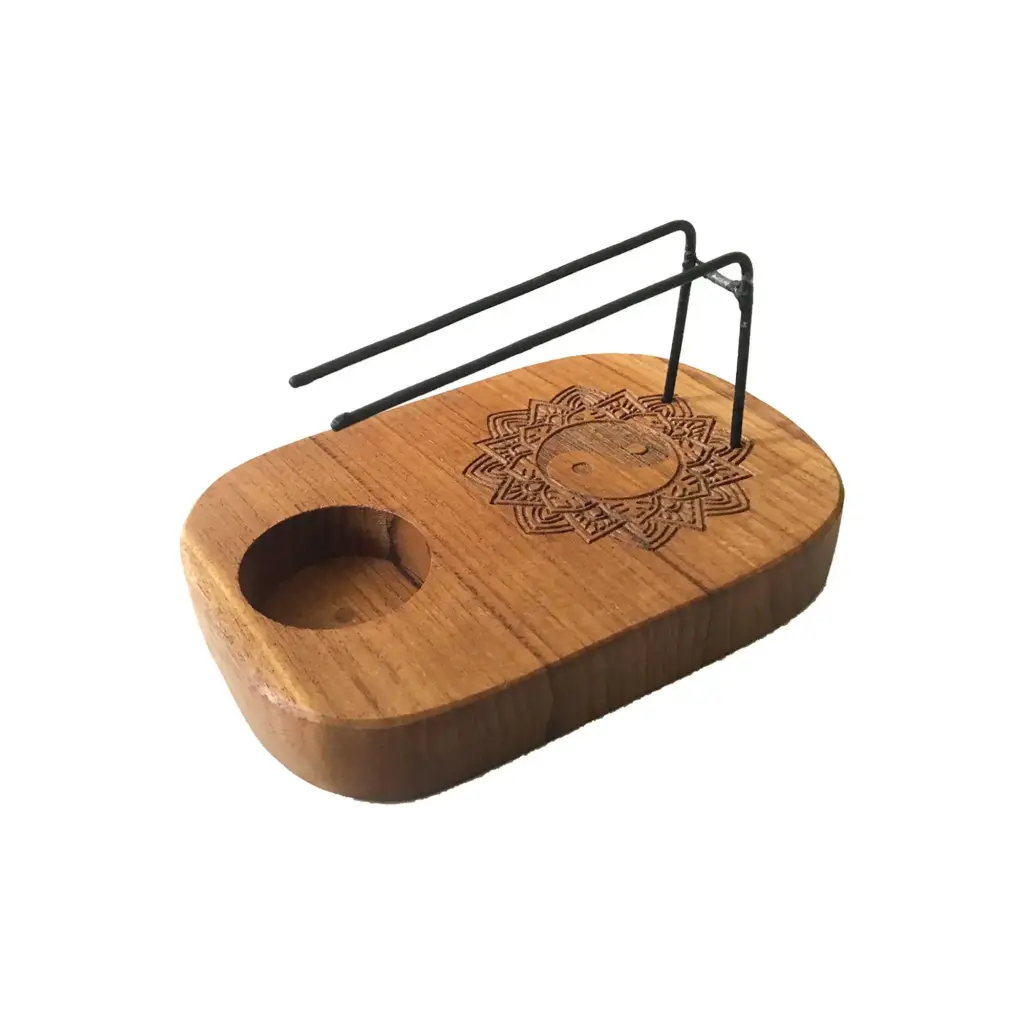Palo Santo Heater – Teak Wood – Yin & Yang Design | www.artisangoods.co.uk Palo Santo Heater – Teak Wood – Yin & Yang Design | www.artisangoods.co.uk