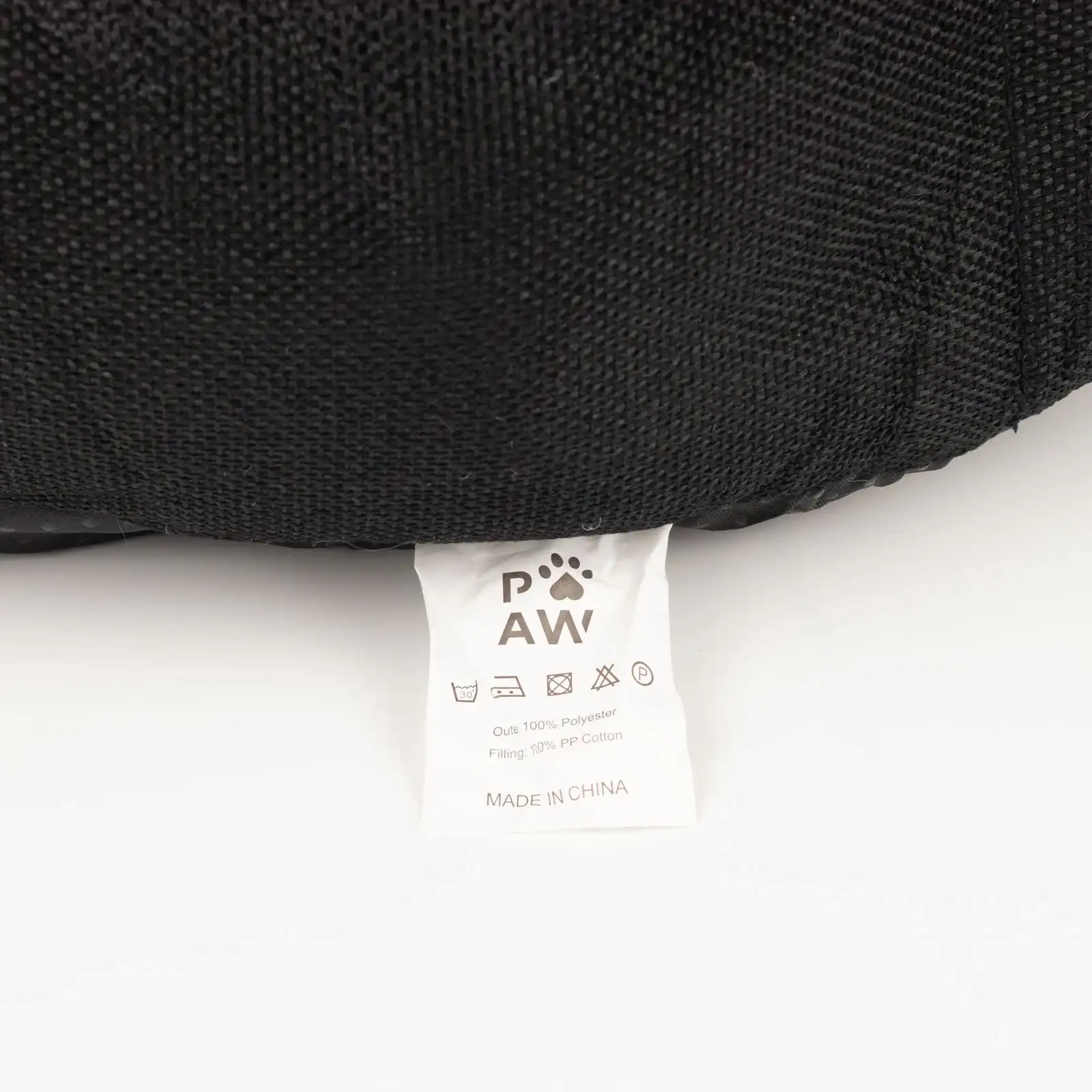 PAW Bed – Large Royal Crown – Black & Grey – 60 × 60 × 26cm