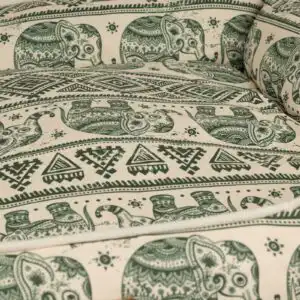 PAW Bed – Lucky Elephant – Green – 60 × 50 × 14cm