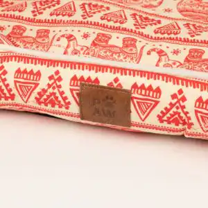 PAW Bed – Lucky Elephant – Red – 60 × 50 × 14cm