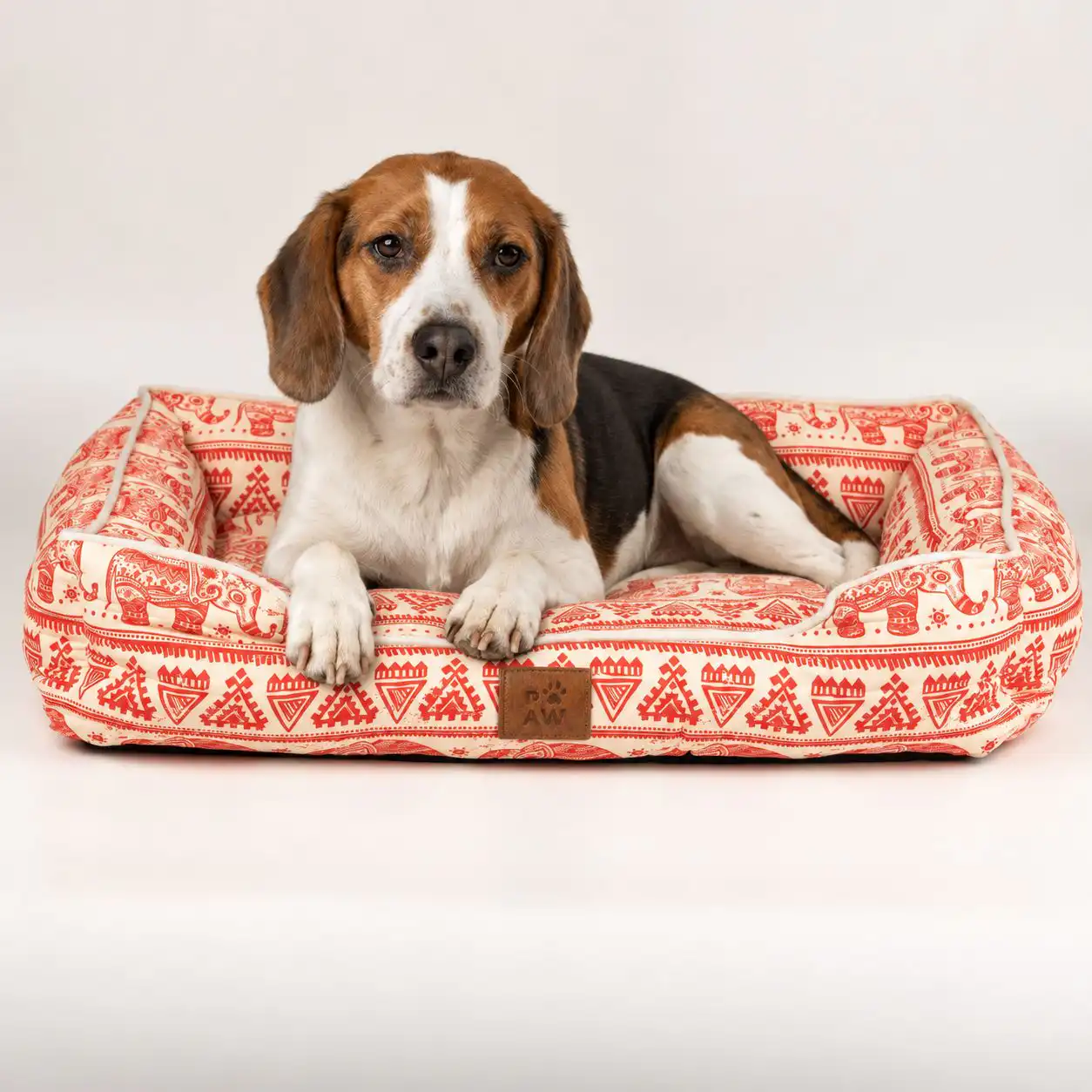 PAW Bed – Lucky Elephant – Red – 60 × 50 × 14cm
