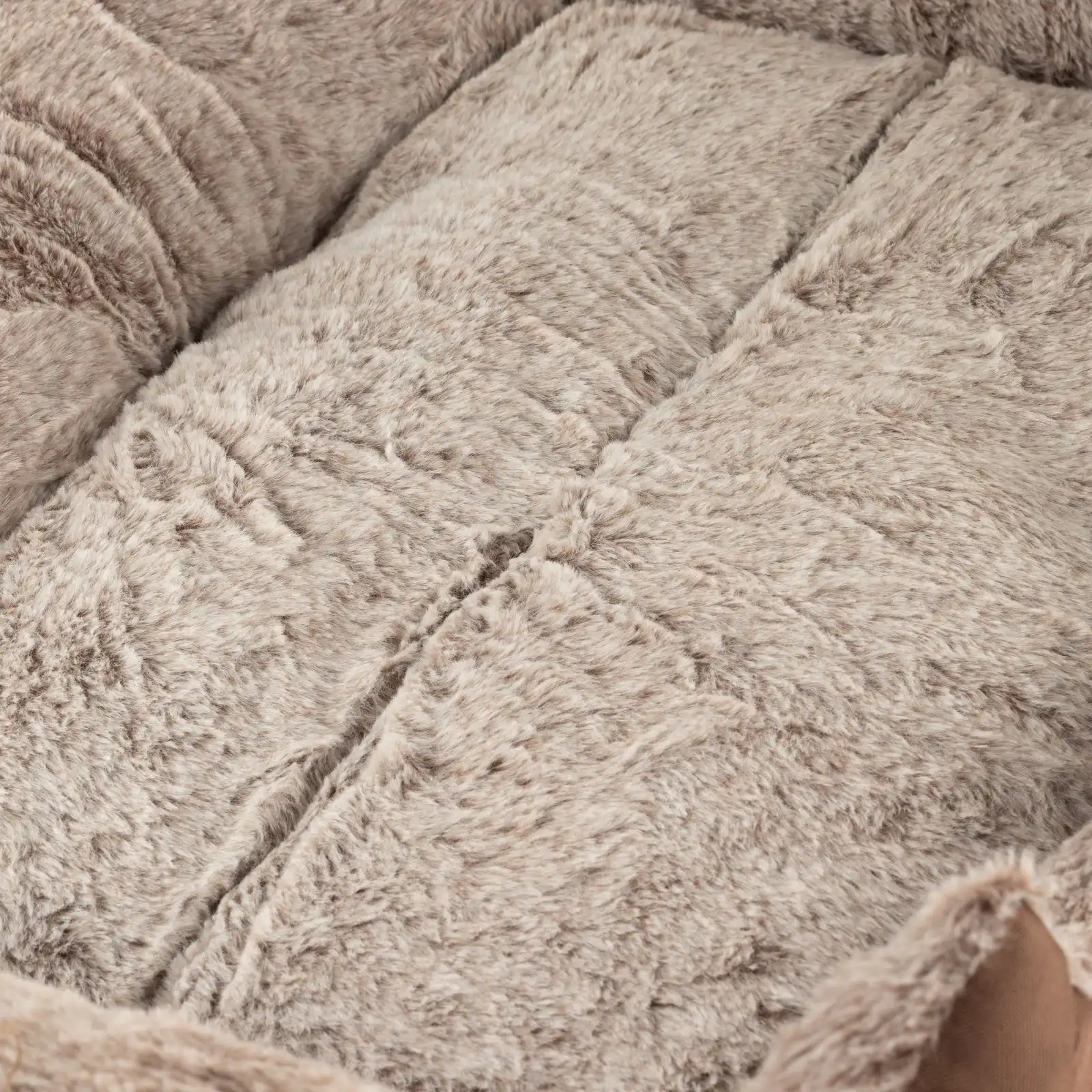 PAW Bed – Medium Plush Teddy Brown – 70 × 55 × 18cm