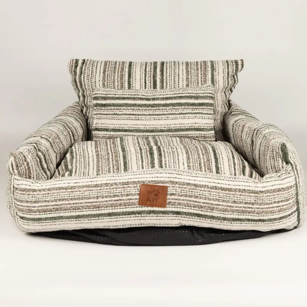 PAW Bed – Medium Sofa – Brown Stripes – 60 × 60 × 28cm