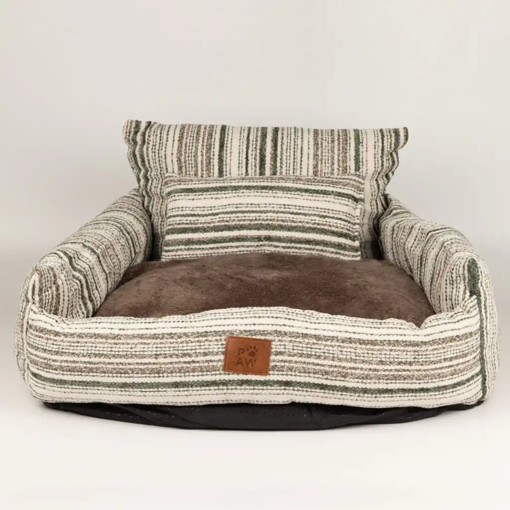 PAW Bed – Medium Sofa – Brown Stripes – 60 × 60 × 28cm