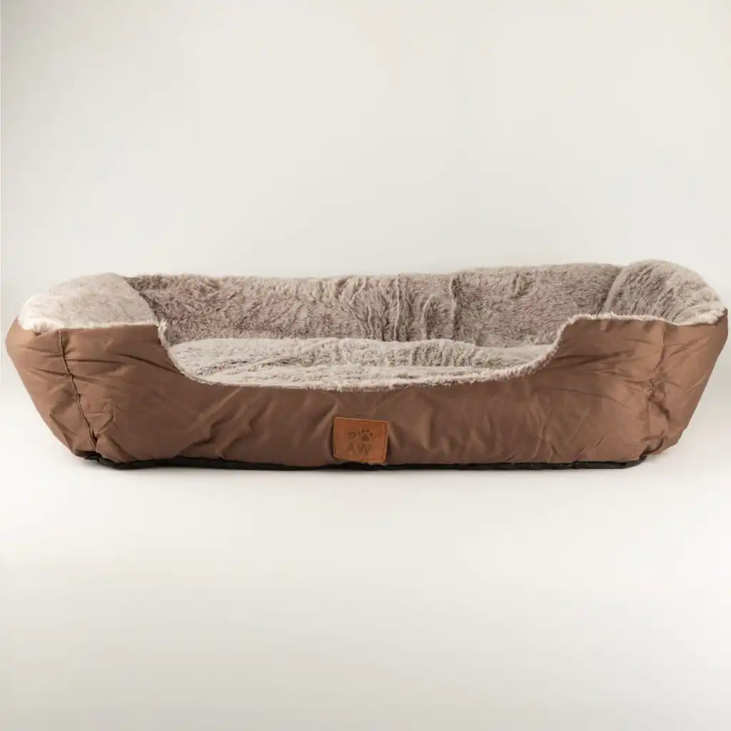 PAW Bed – Small Plush Teddy Brown – 60 × 45 × 17cm