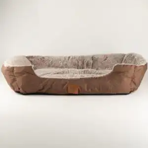 PAW Bed – Small Plush Teddy Brown – 60 × 45 × 17cm