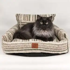 PAW Bed – Small Sofa – Brown Stripes – 50 × 50 × 26cm