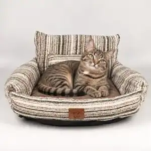 PAW Bed – Small Sofa – Brown Stripes – 50 × 50 × 26cm