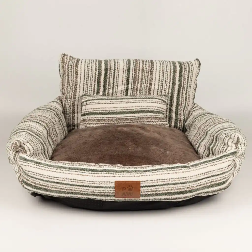 PAW Bed – Small Sofa – Brown Stripes – 50 × 50 × 26cm