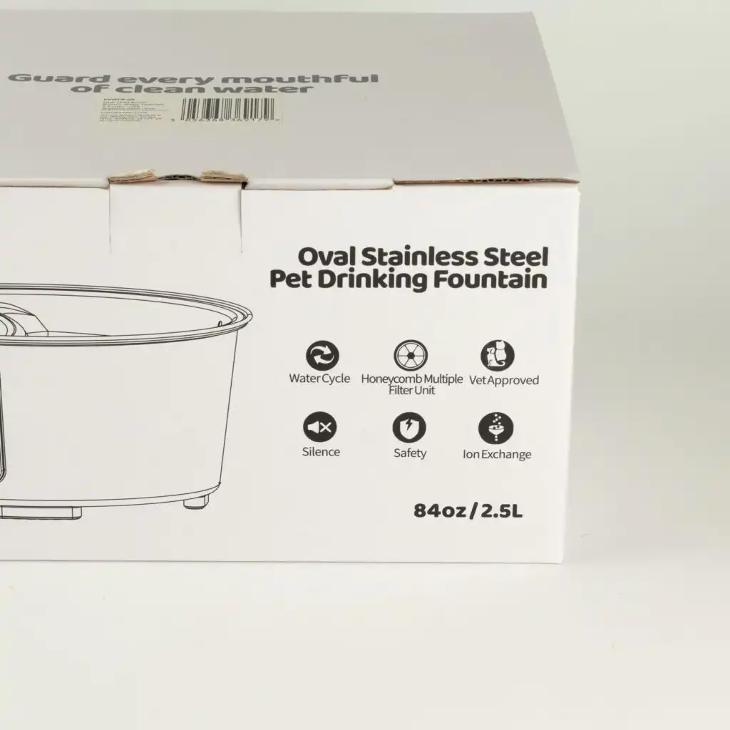 PAW Food Bowls - Electric Water Fountain 2.5 Liter - USB - Stainless Steal (304)