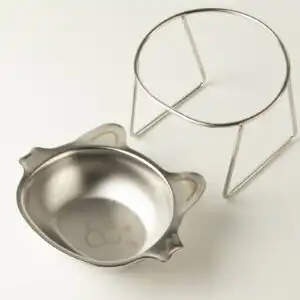 PAW Food Bowls - Single Cat Bowl in Stand - Stainless Steel (304)