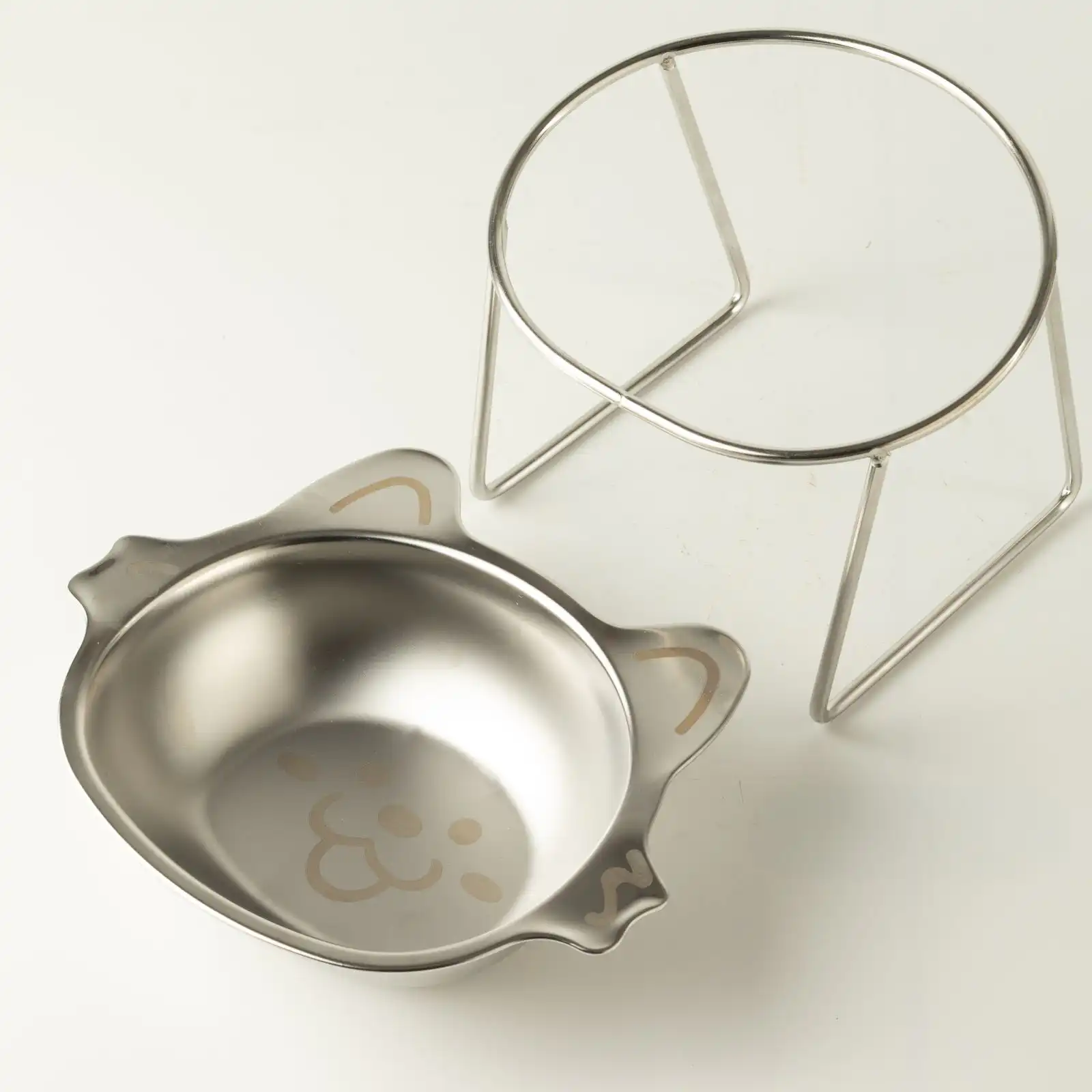 PAW Food Bowls - Single Cat Bowl in Stand - Stainless Steel (304)