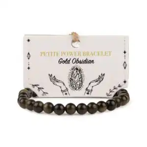 Petite Power Bracelet (17cmx6mm) - Gold Obsidian