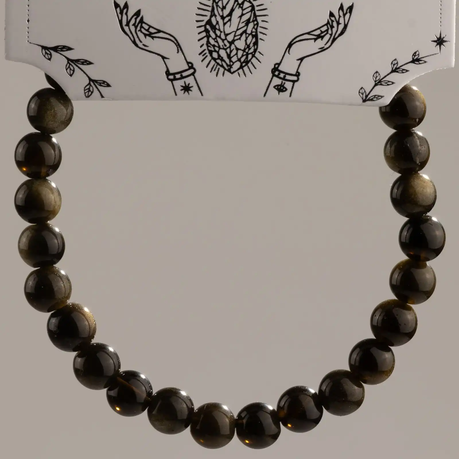 Petite Power Bracelet (17cmx6mm) - Gold Obsidian