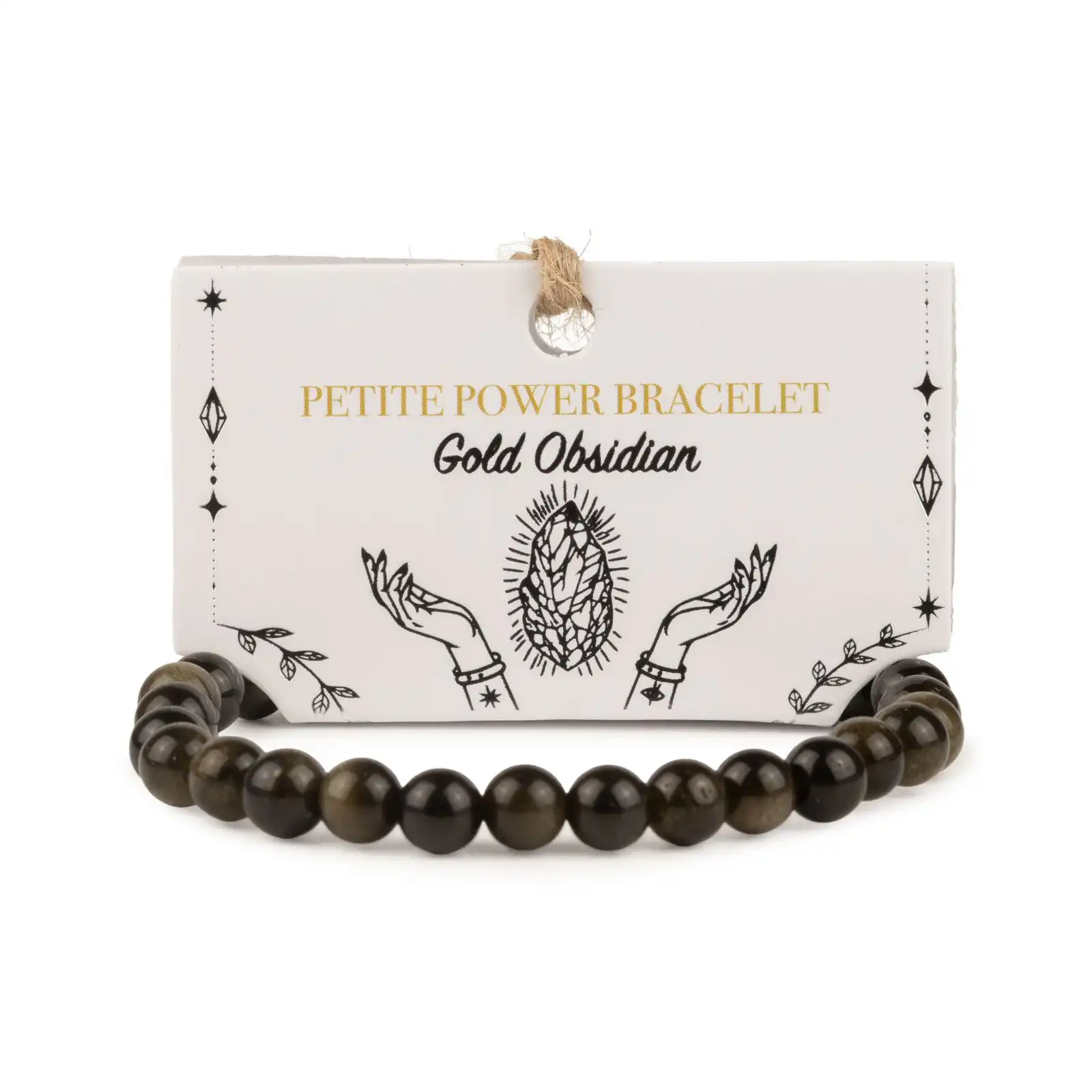 Petite Power Bracelet (17cmx6mm) - Gold Obsidian