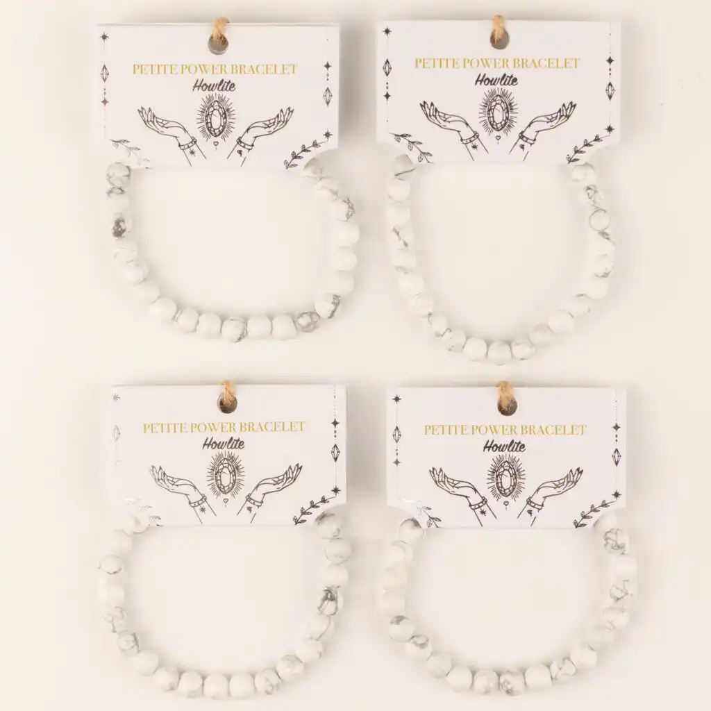 Petite Power Bracelet (17cmx6mm) - Howlite