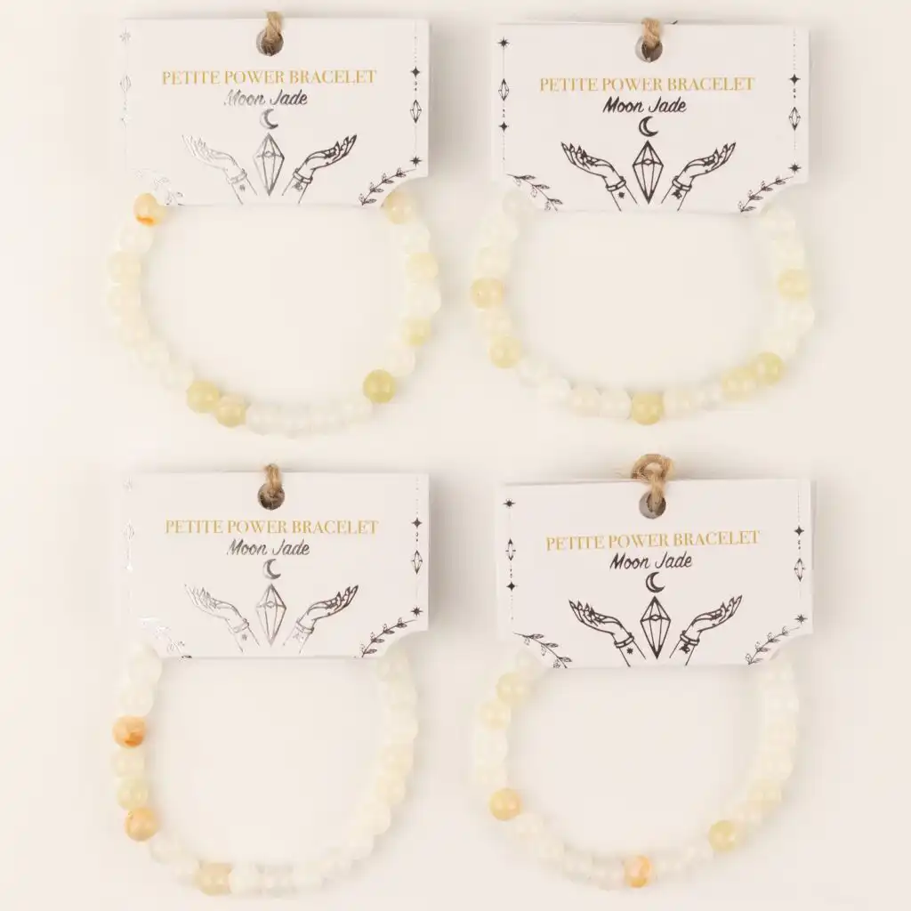 Petite Power Bracelet (17cmx6mm) - Moon Jade