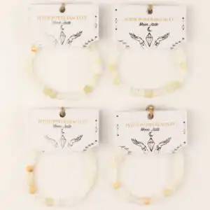 Petite Power Bracelet (17cmx6mm) - Moon Jade