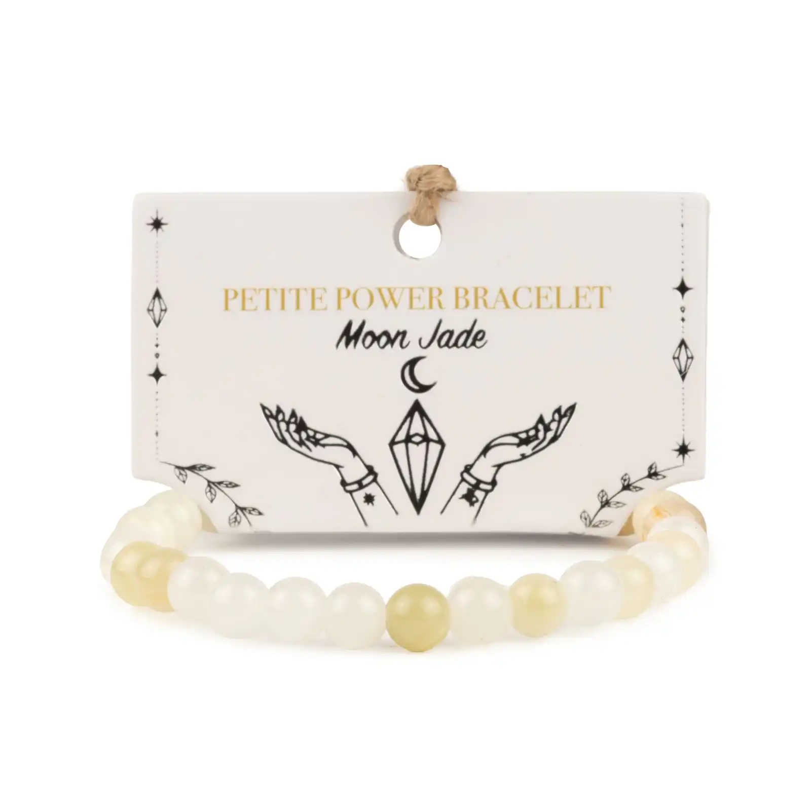 Petite Power Bracelet (17cmx6mm) - Moon Jade