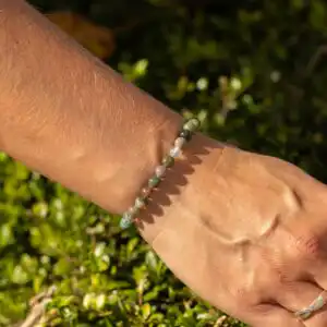 Petite Power Bracelet (17cmx6mm) - Moss Agate
