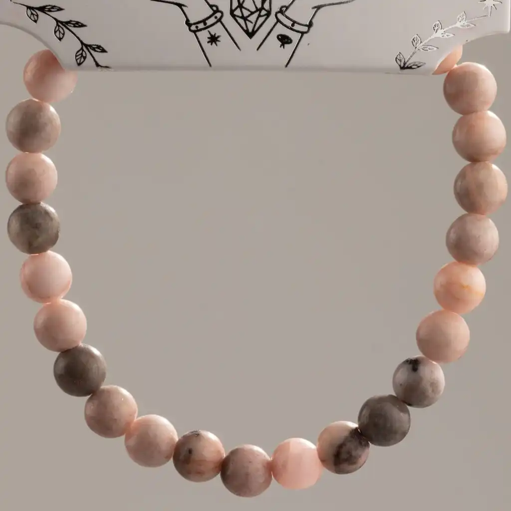 Petite Power Bracelet (17cmx6mm) - Pink Jasper