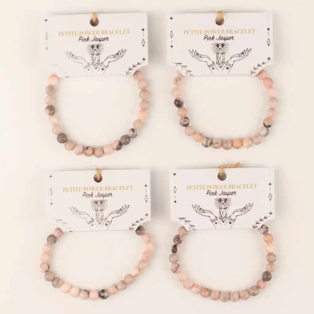 Petite Power Bracelet (17cmx6mm) - Pink Jasper