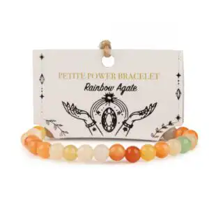 Petite Power Bracelet (17cmx6mm) - Rainbow Agate