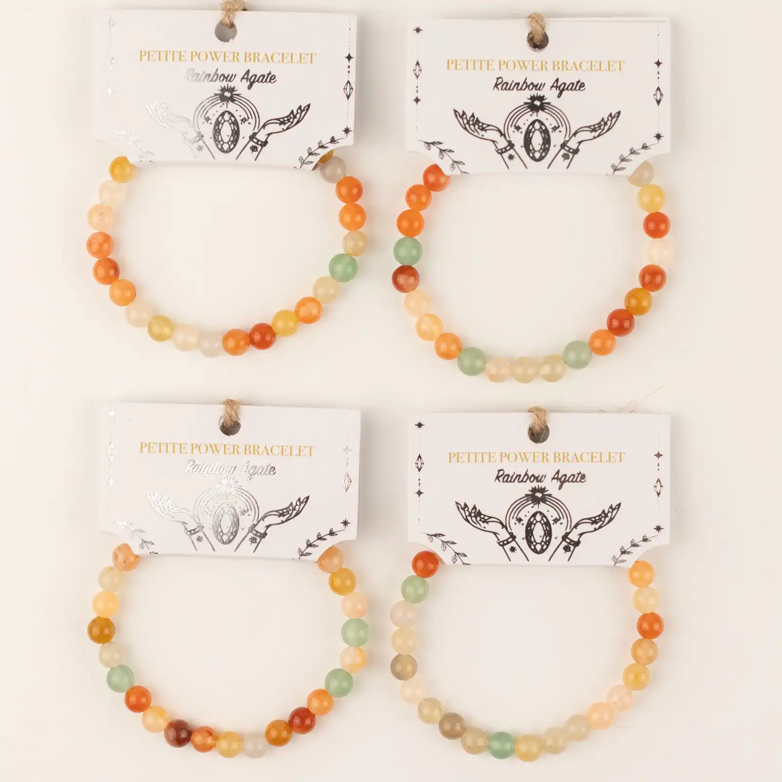 Petite Power Bracelet (17cmx6mm) - Rainbow Agate