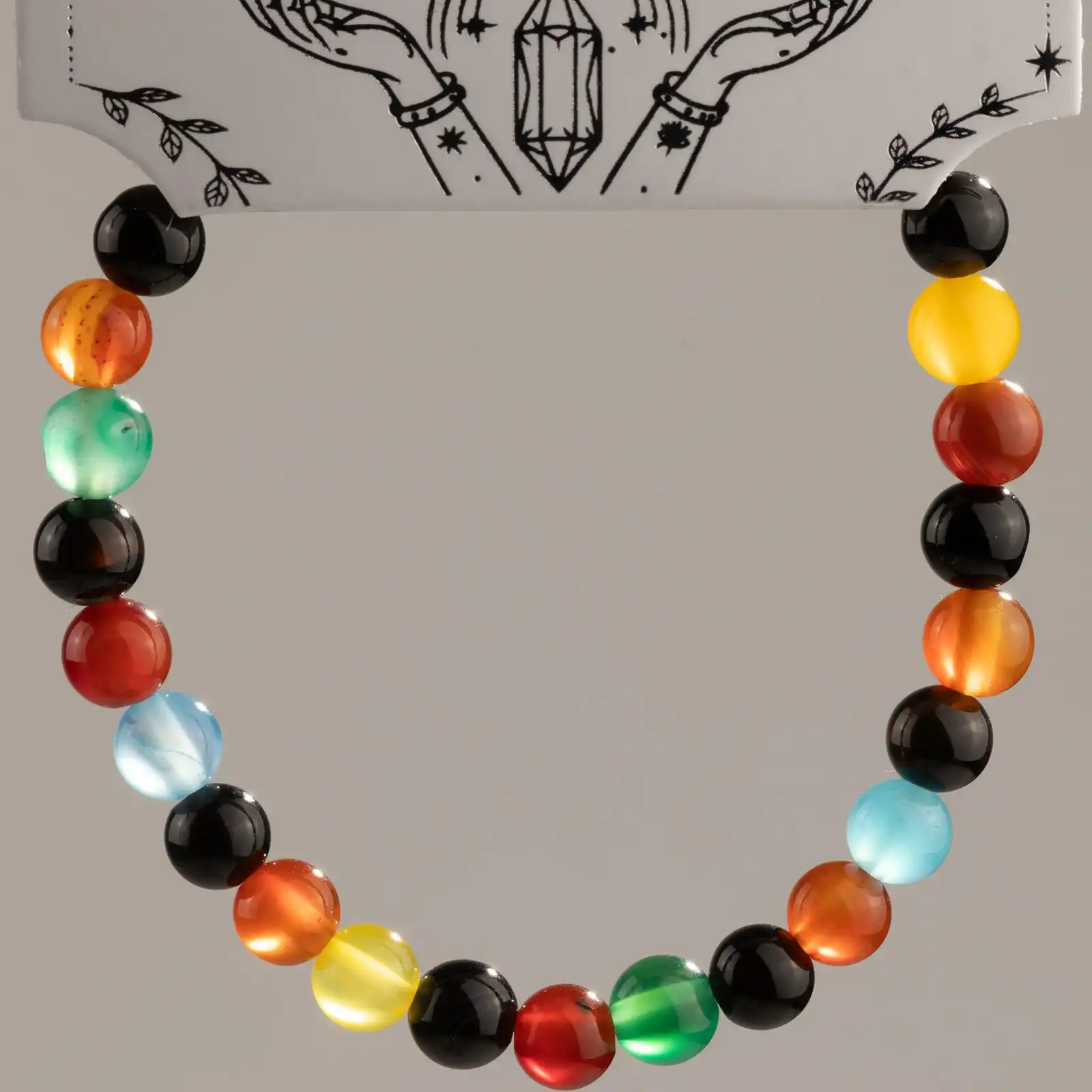 Petite Power Bracelet (17cmx6mm) - Rainbow Jade