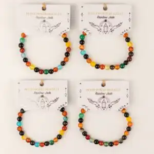 Petite Power Bracelet (17cmx6mm) - Rainbow Jade
