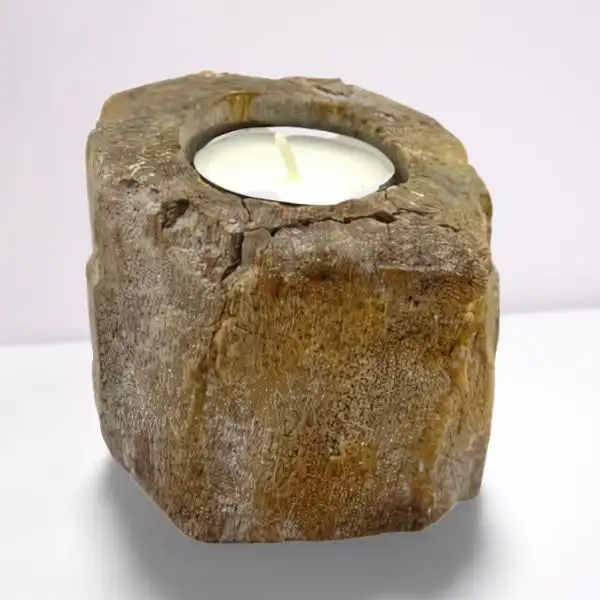 Petrified Wood Candle Holder – Single Low | www.artisangoods.co.uk 2 Petrified Wood Candle Holder – Single Low | www.artisangoods.co.uk 1