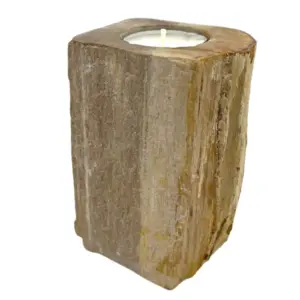 Petrified Wood Candle Holder – Single Tall | www.artisangoods.co.uk 3